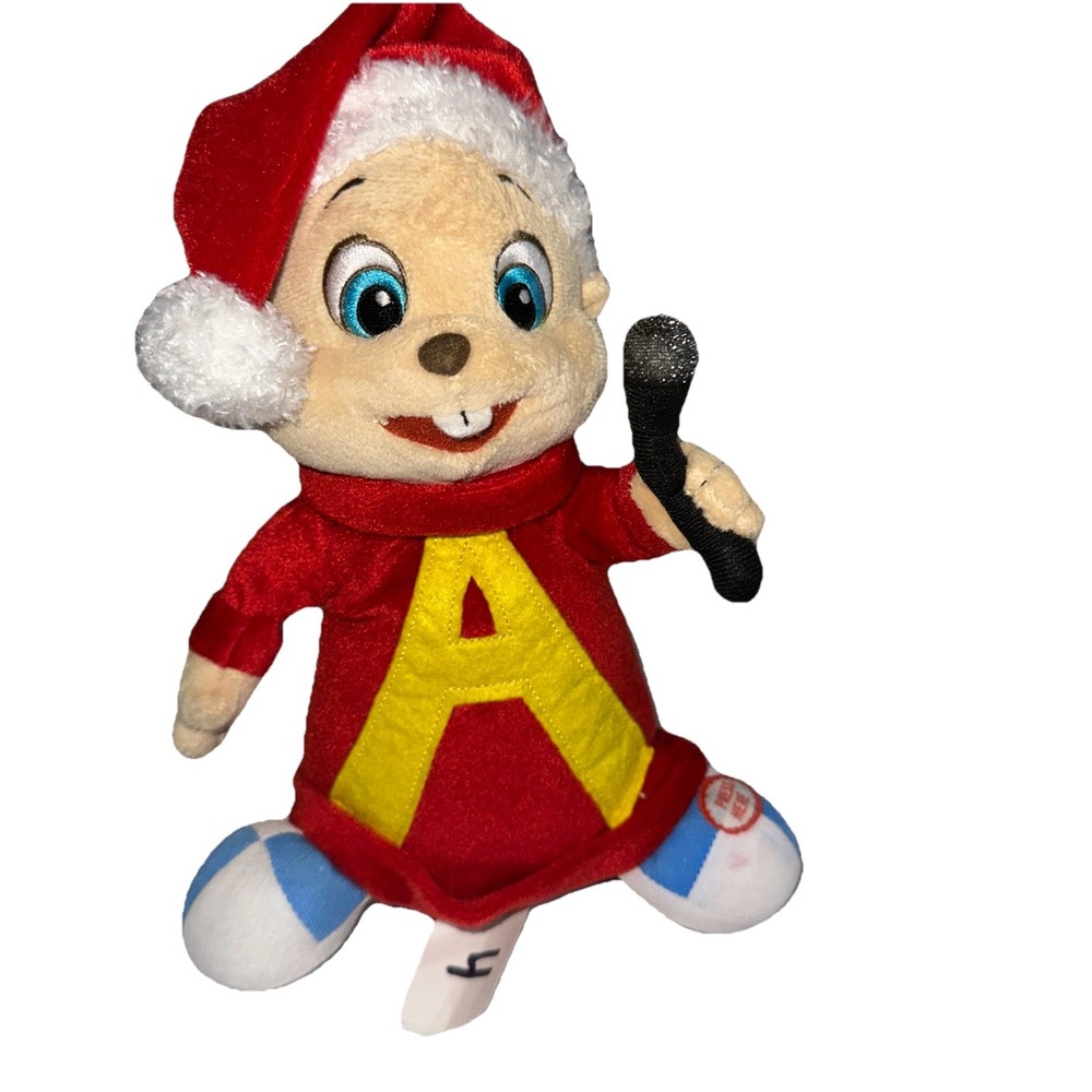 Alvin & the Chipmunks Plush w/Microphone Sings Christmas Music Animatronic 2009